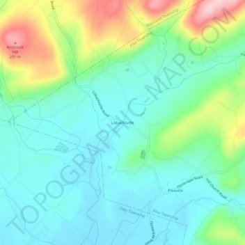 Lobachsville topographic map, elevation, terrain