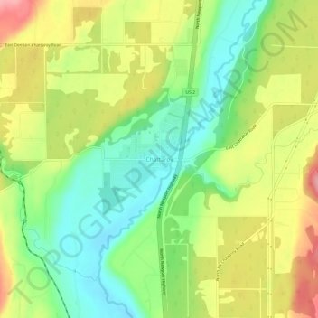 Chattaroy topographic map, elevation, terrain