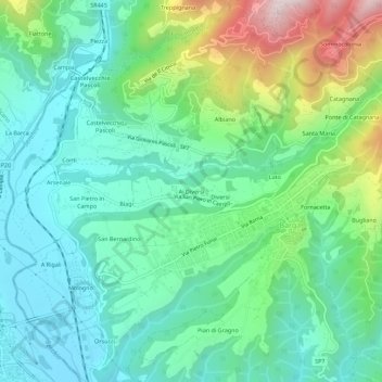 Ai Diversi topographic map, elevation, terrain