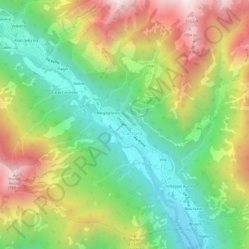 Ru topographic map, elevation, terrain