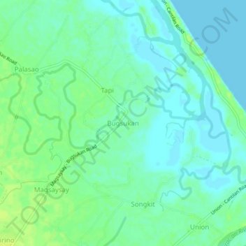 Bugsukan topographic map, elevation, terrain