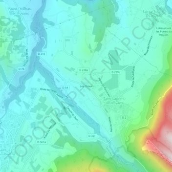 Les Chaux topographic map, elevation, terrain