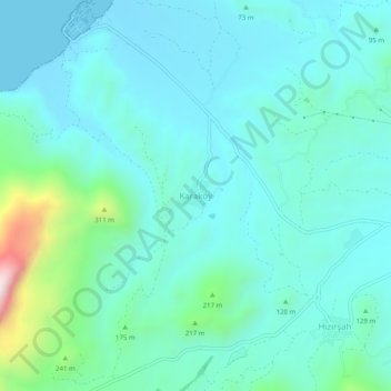 Karaköy topographic map, elevation, terrain