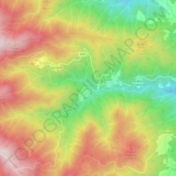 Carda topographic map, elevation, terrain