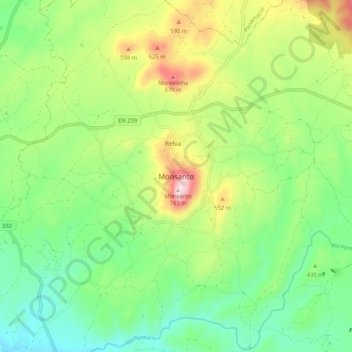 Monsanto topographic map, elevation, terrain