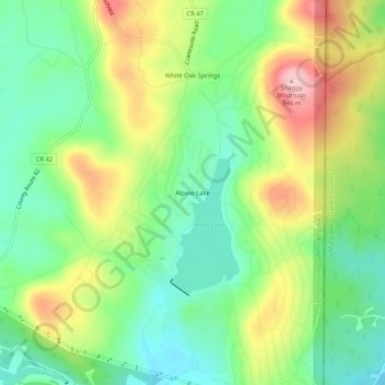 Alpine Lake topographic map, elevation, terrain