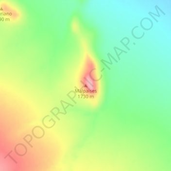 Malpaises topographic map, elevation, terrain