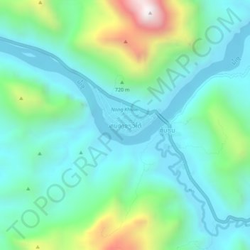 Nongkhiao-Tai topographic map, elevation, terrain