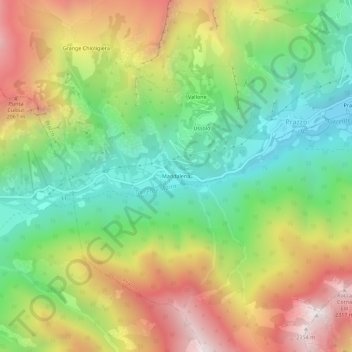 Maddalena topographic map, elevation, terrain