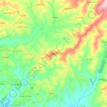 Safita topographic map, elevation, terrain