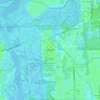 Oak Harbor topographic map, elevation, terrain