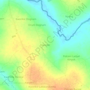 Kwonkic topographic map, elevation, terrain