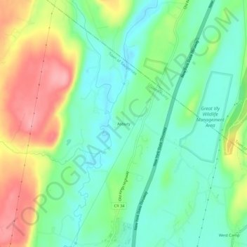 Asbury topographic map, elevation, terrain