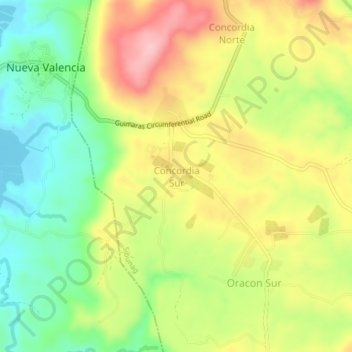 Concordia Sur topographic map, elevation, terrain