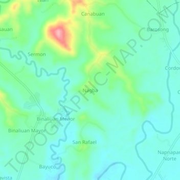 Nagba topographic map, elevation, terrain