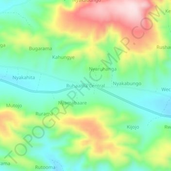 Ruhaama Central topographic map, elevation, terrain