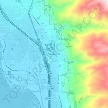 Farmington topographic map, elevation, terrain