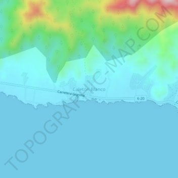 Caletón Blanco topographic map, elevation, terrain