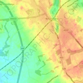 Bexton topographic map, elevation, terrain