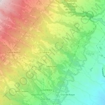 La Zarza topographic map, elevation, terrain