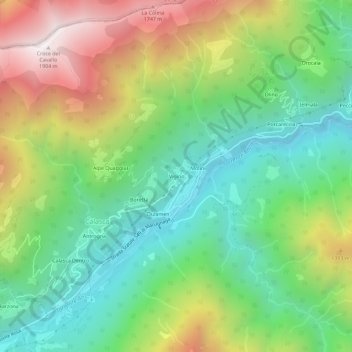 Vigino topographic map, elevation, terrain