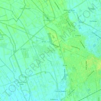 Piccolini topographic map, elevation, terrain