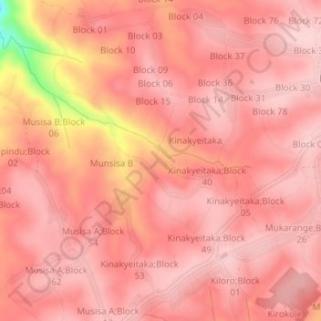 Kinakyeitaka;Block 41 topographic map, elevation, terrain