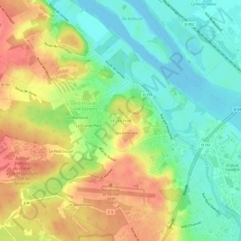 Le clos Pavé topographic map, elevation, terrain