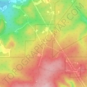 Four Points topographic map, elevation, terrain