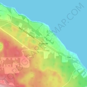 Bowser topographic map, elevation, terrain