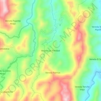 Vereda La Trinidad topographic map, elevation, terrain