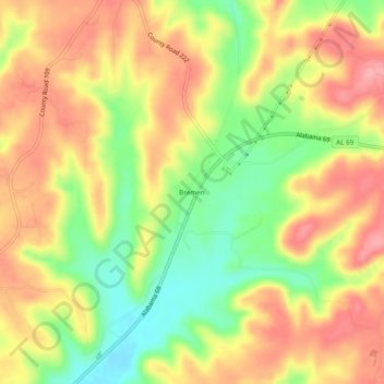Bremen topographic map, elevation, terrain