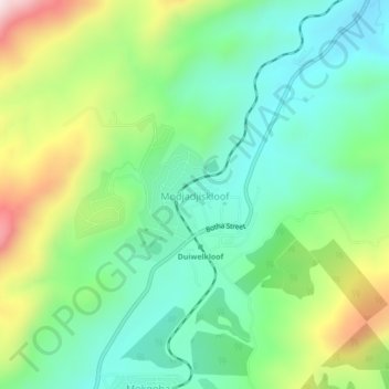Modjadjiskloof topographic map, elevation, terrain