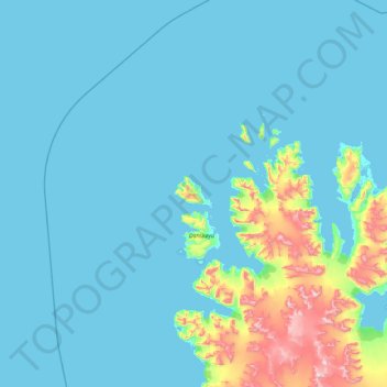 Amsterdamøya topographic map, elevation, terrain