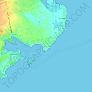 Blue Bay topographic map, elevation, terrain