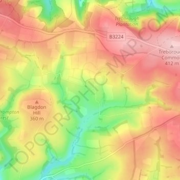 Withiel Florey topographic map, elevation, terrain