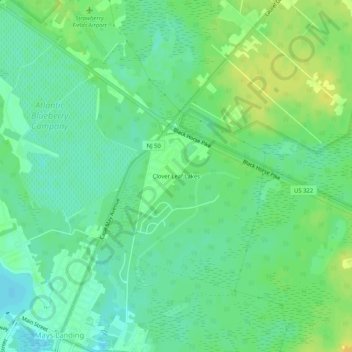 Clover Leaf Lakes topographic map, elevation, terrain