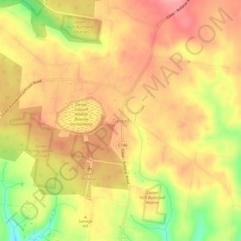 Dereel topographic map, elevation, terrain