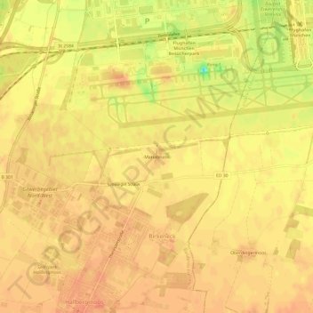 Mariabrunn topographic map, elevation, terrain
