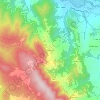 Altrocanto topographic map, elevation, terrain