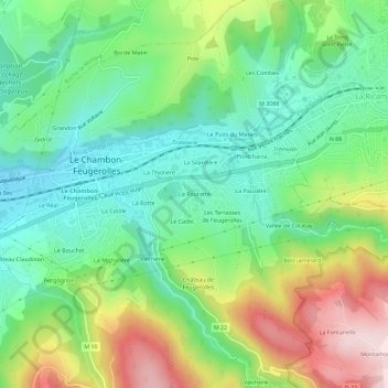 La Pouratte topographic map, elevation, terrain