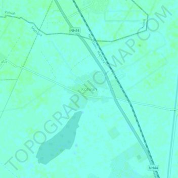 Kotwan topographic map, elevation, terrain