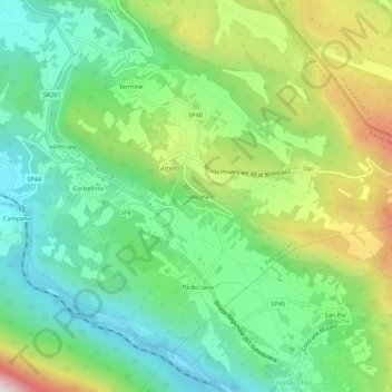 Frascara topographic map, elevation, terrain