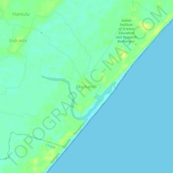 Markandi topographic map, elevation, terrain
