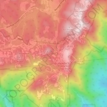 Kelsey topographic map, elevation, terrain