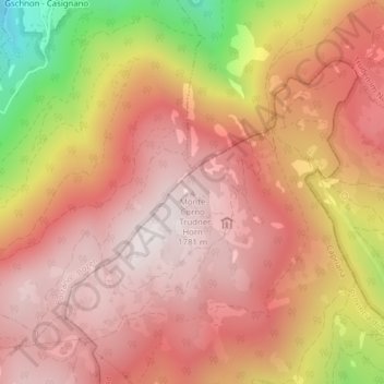 Monte Corno topographic map, elevation, terrain
