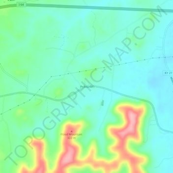 Polksville topographic map, elevation, terrain