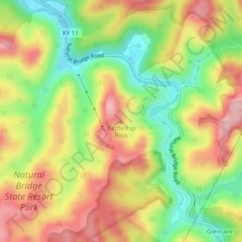 Battleship Rock topographic map, elevation, terrain