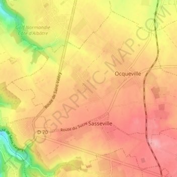 Auzeville topographic map, elevation, terrain