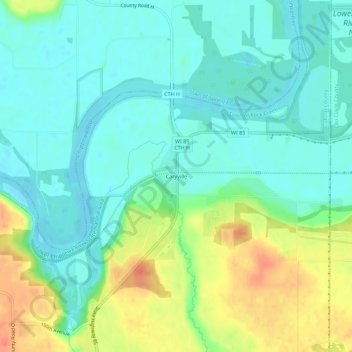 Caryville topographic map, elevation, terrain